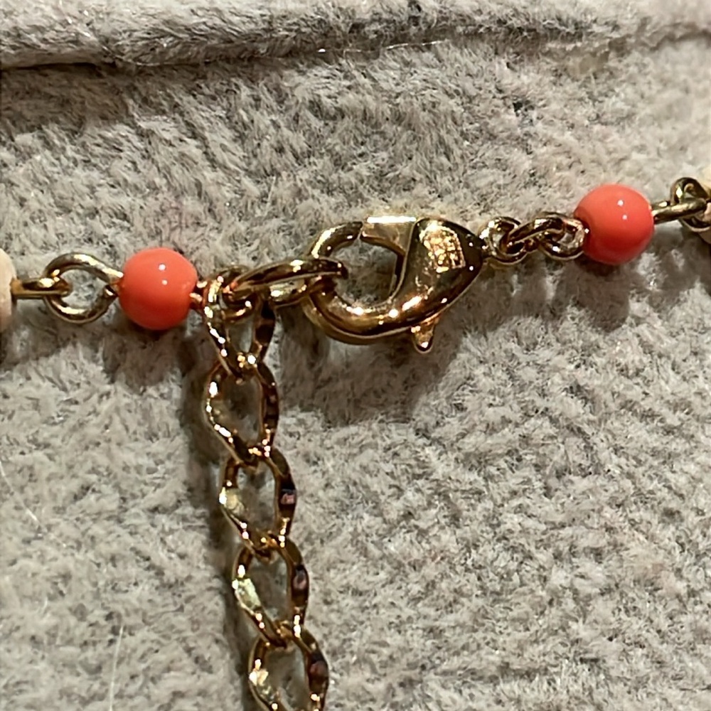 Vintage Givenchy Gold and Coral Beaded Necklace Help Rescue Me - Picture 4 of 9